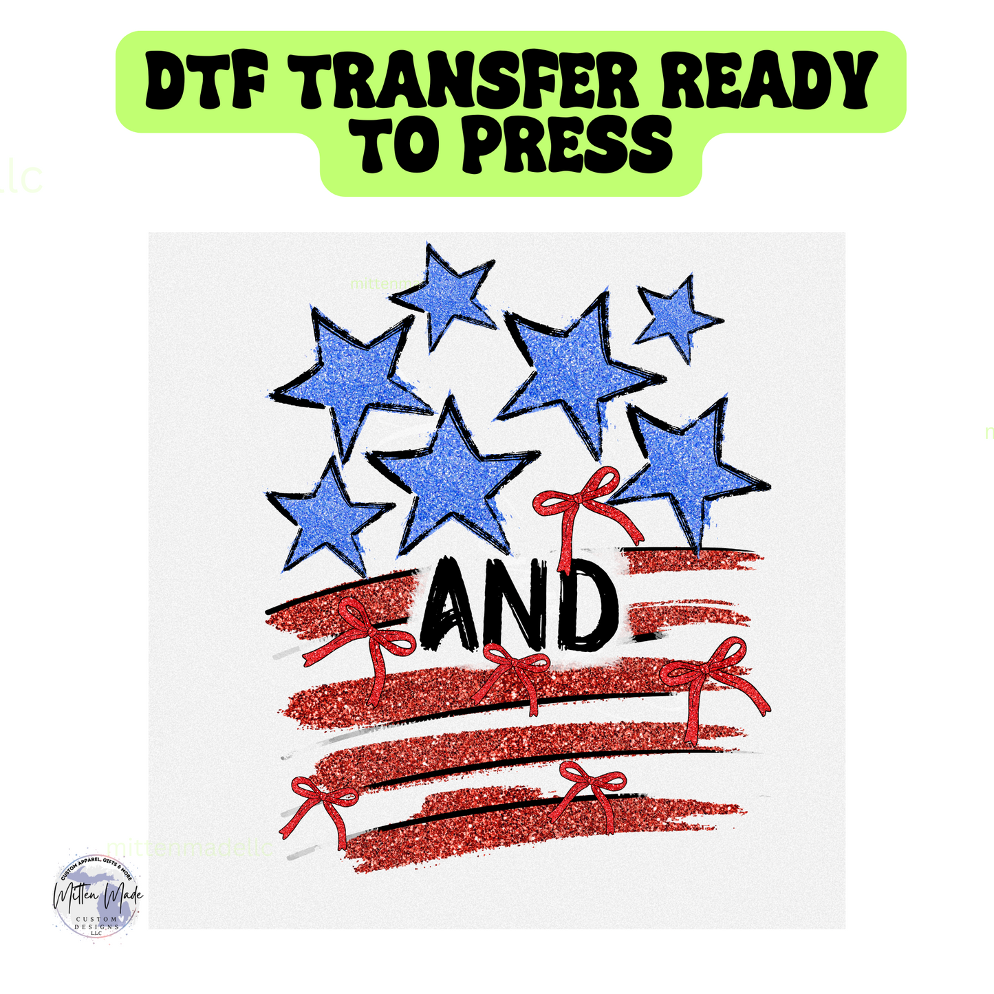 Stars And Stripes DTF Transfer