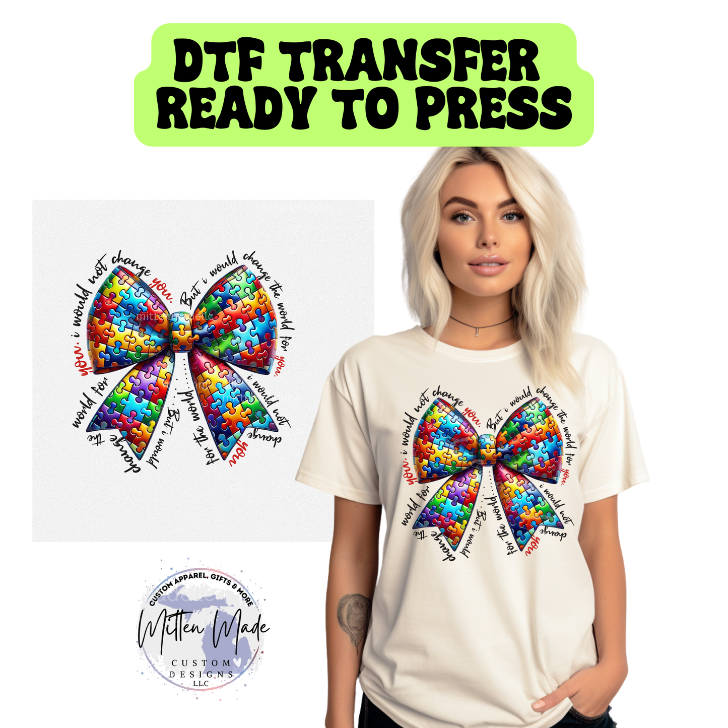 Autism Coquette Awareness DTF Transfer