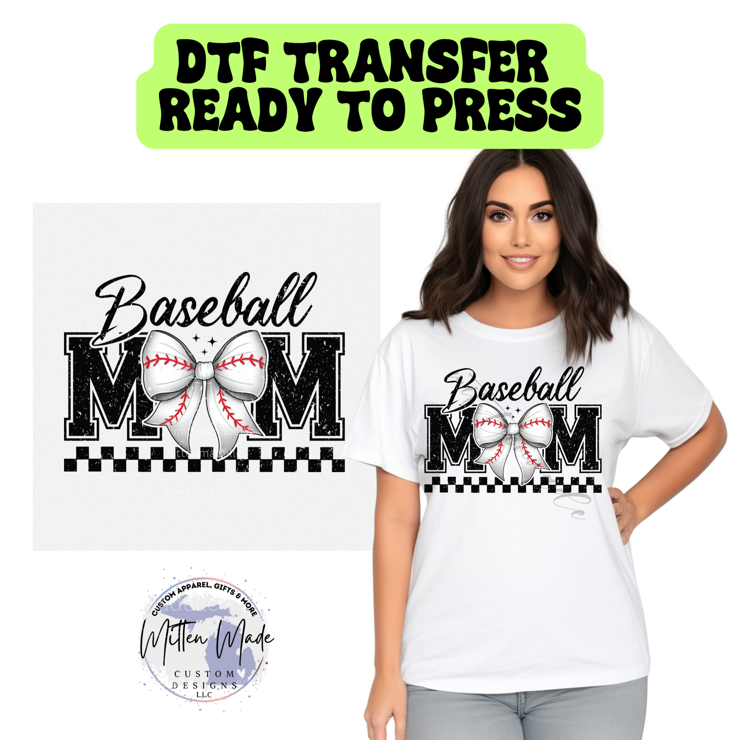 Baseball Mama Coquette DTF Transfer