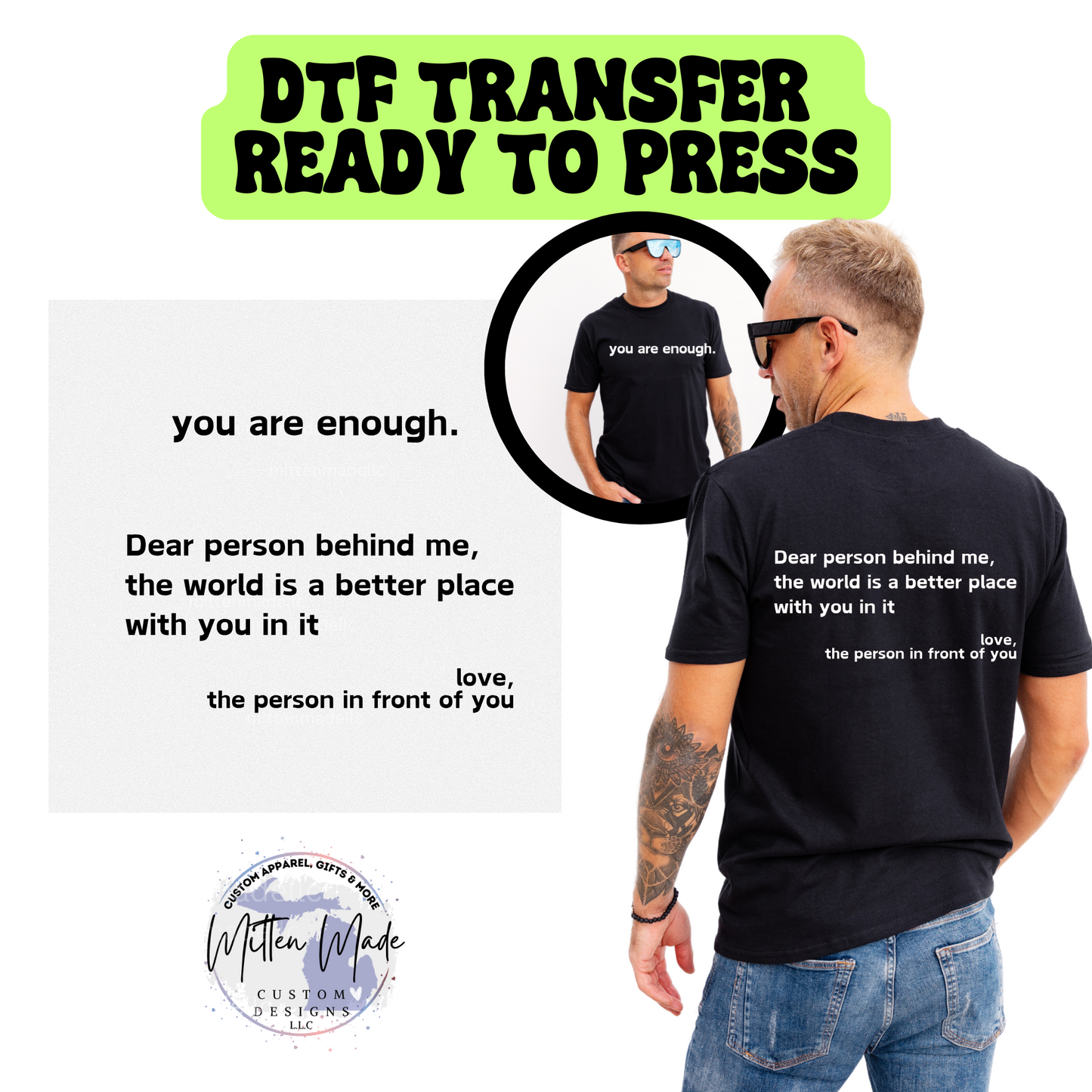 You Are Enough DTF Transfer