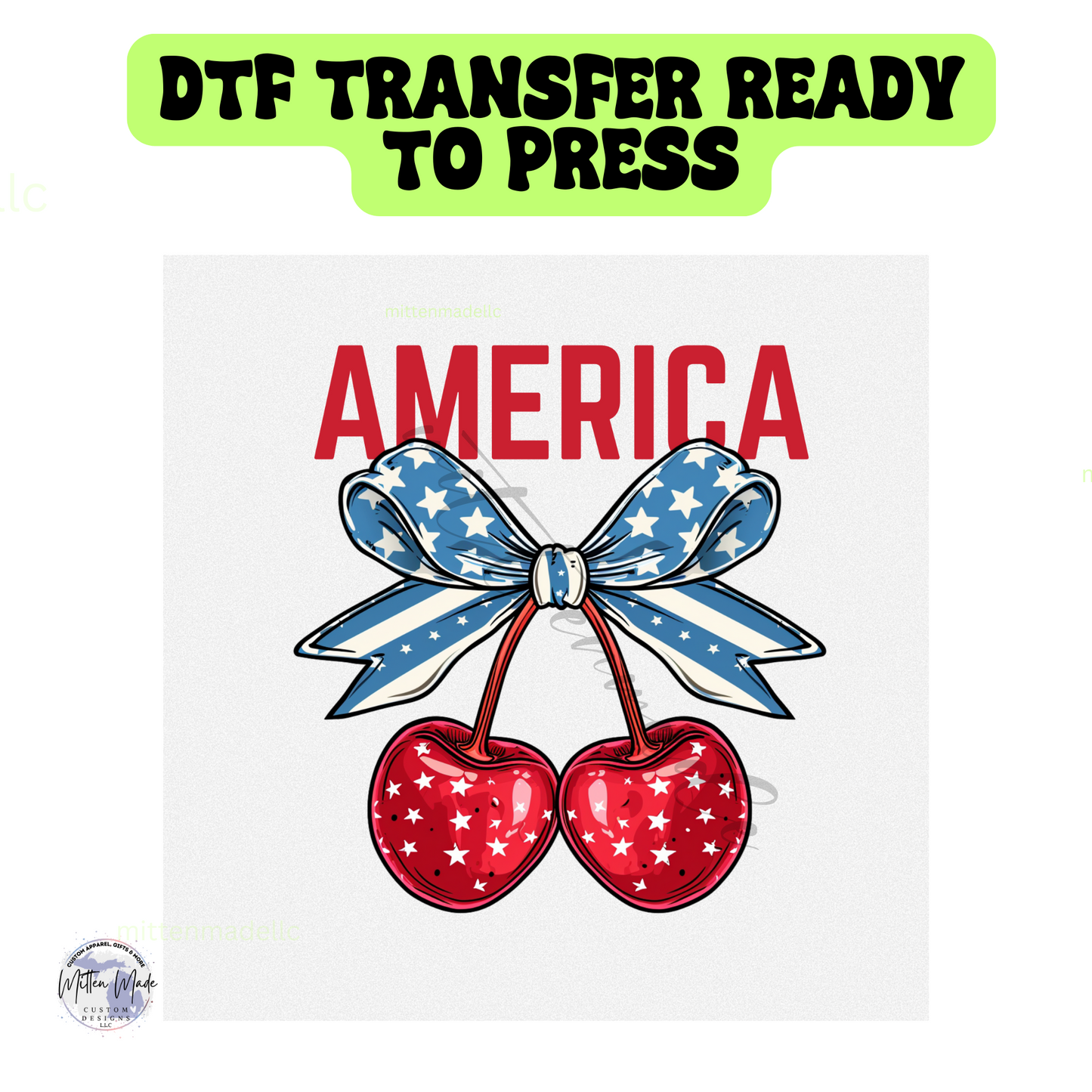 America Cherries Coquette DTF Transfer