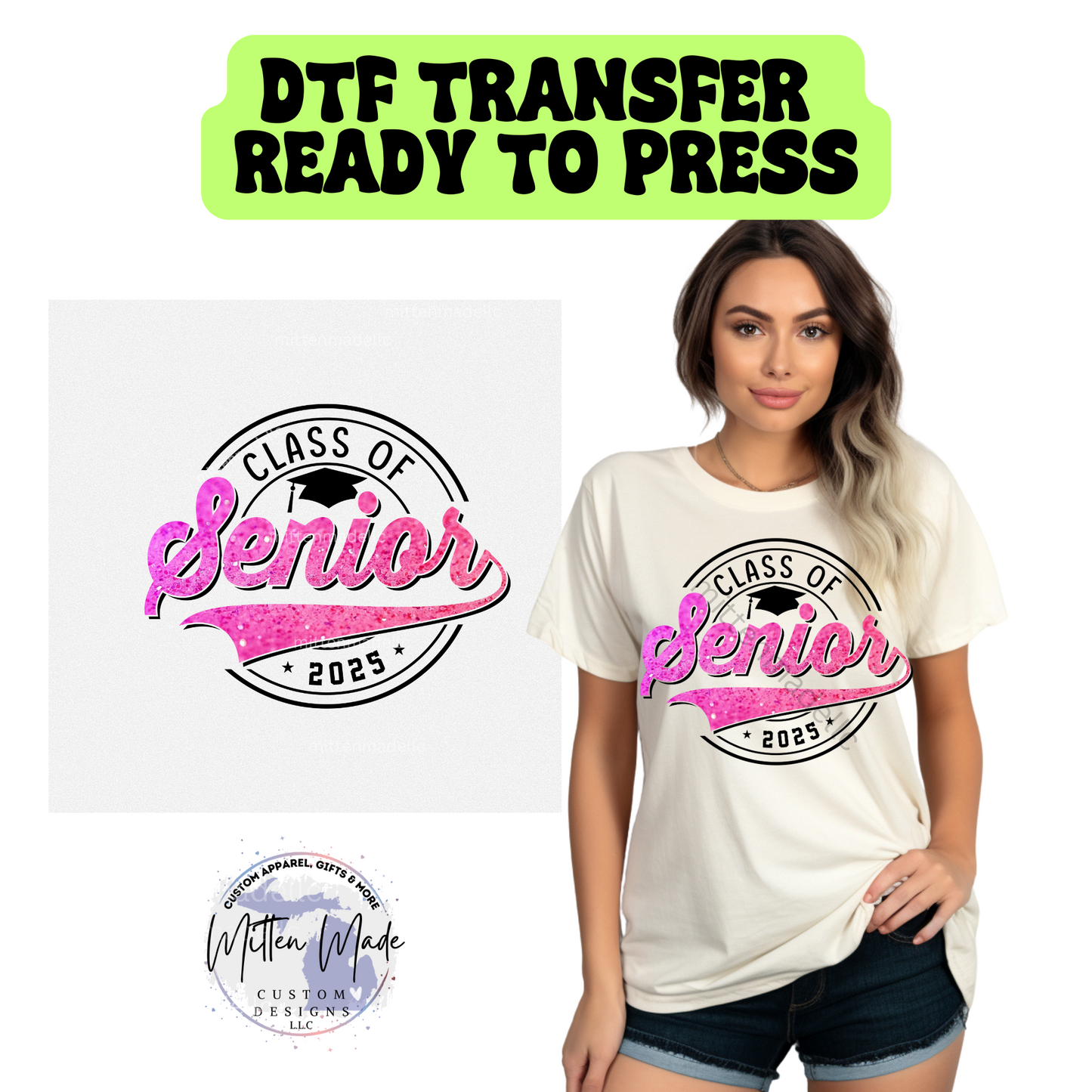Senior 2025 Sparkly DTF Transfer