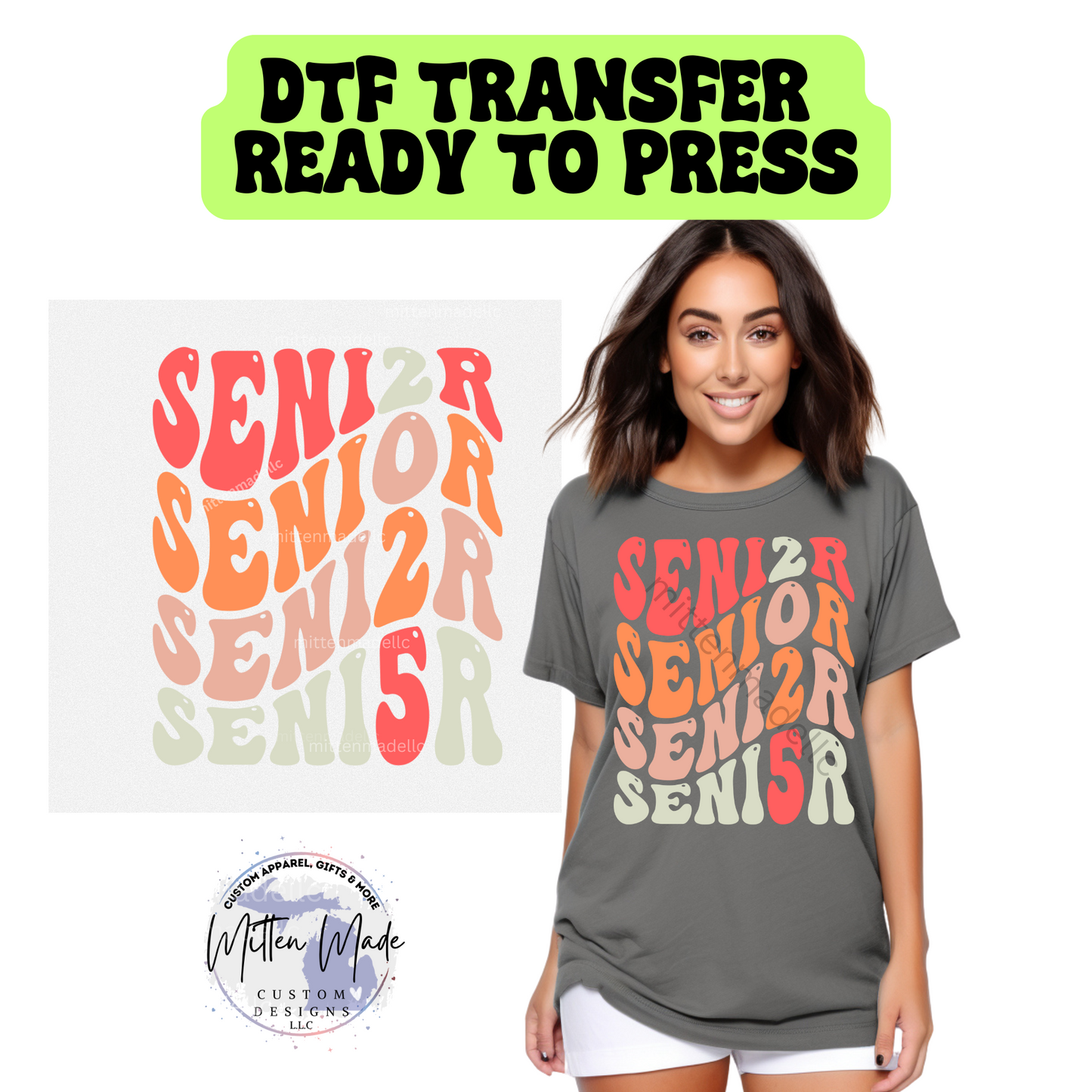 Senior 2025 Wavy DTF Transfer