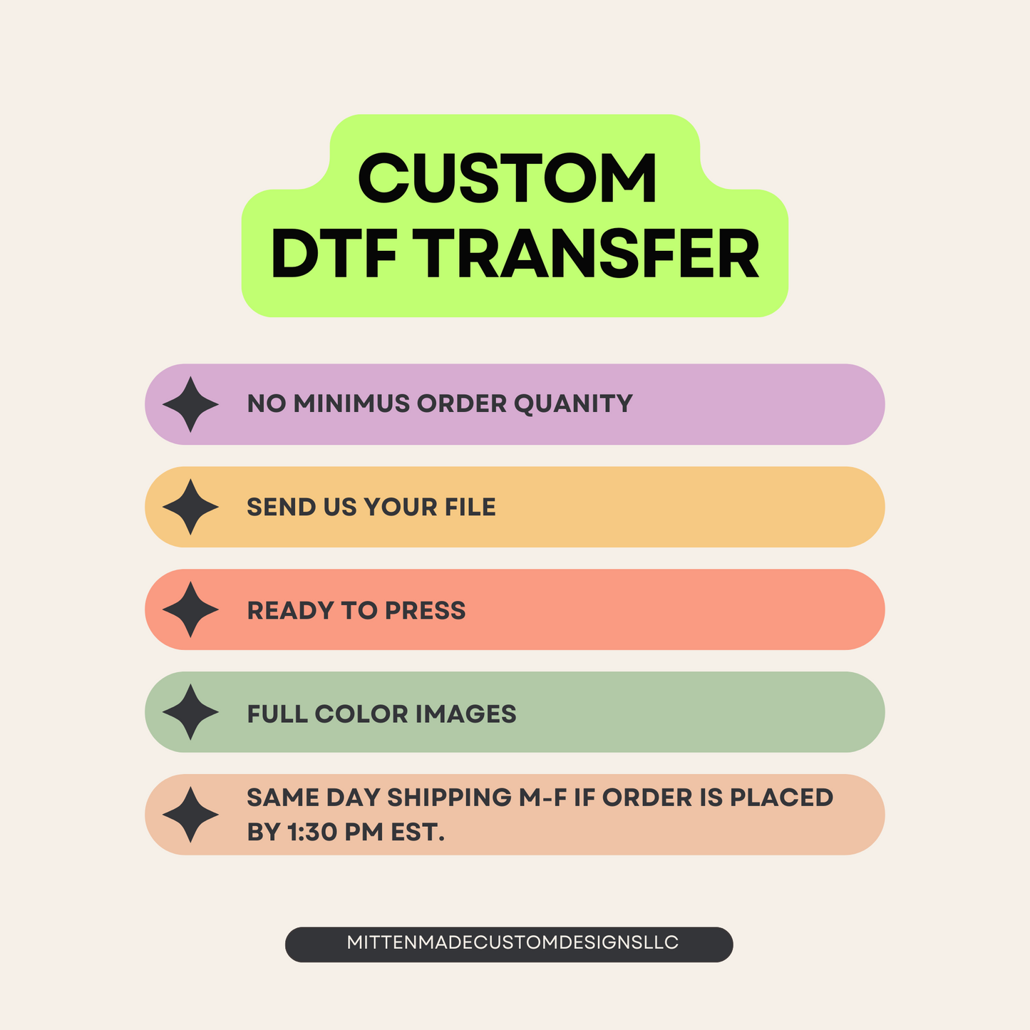 Custom DTF Transfers