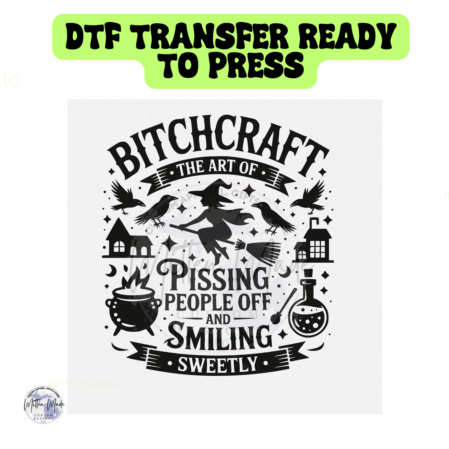 Bitchcraft Halloween DTF Transfer