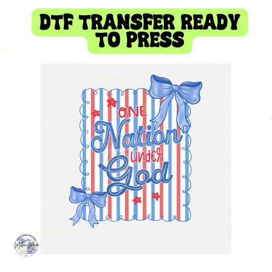One Nation Under God DTF Transfer