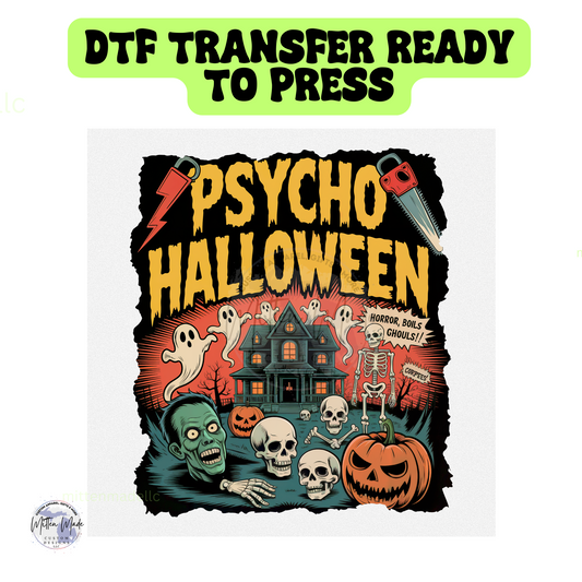 psycho Halloween DTF Transfer