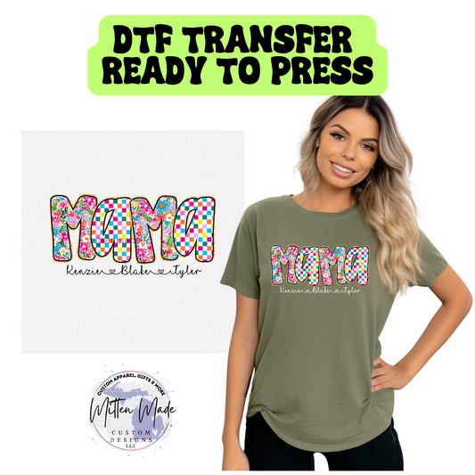 Custom Mama With Names DTF Transfer