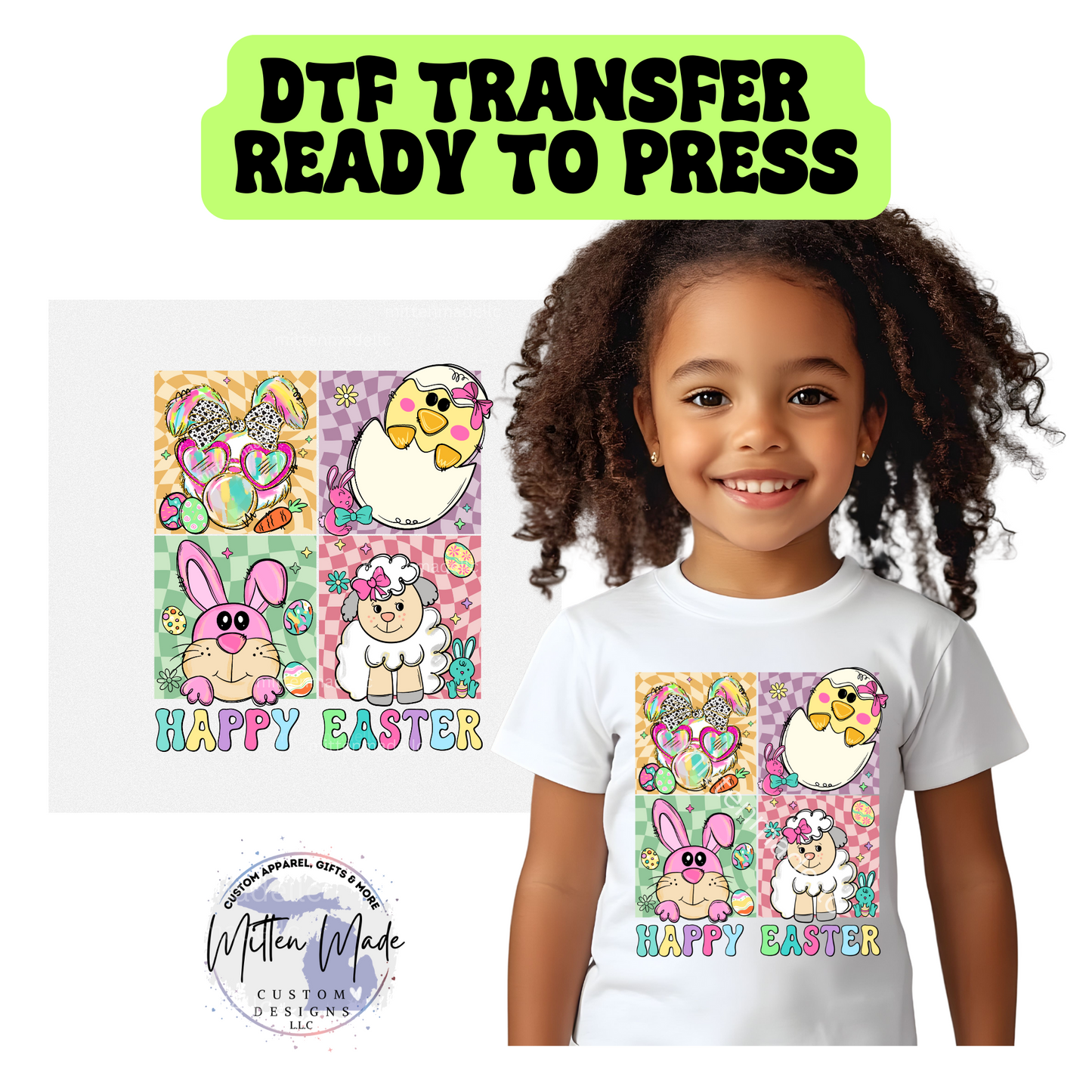 Retro Easter DTF Transfer