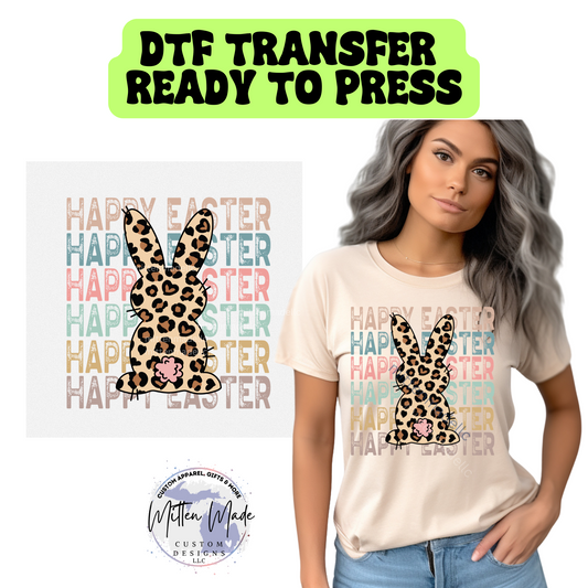 Leopard Easter Bunny DTF Transfer
