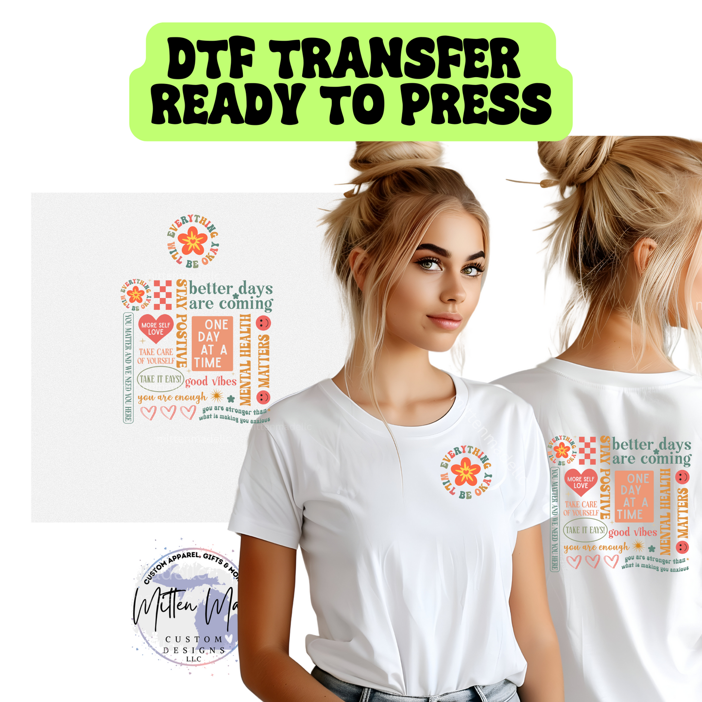 Everything Will Be Okay DTF Transfer