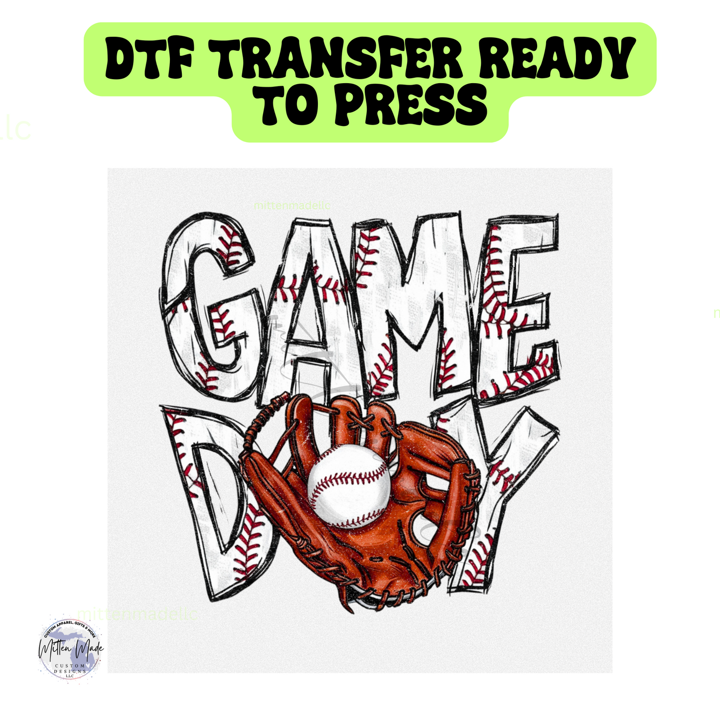 Game Day Baseball DTF Transfer