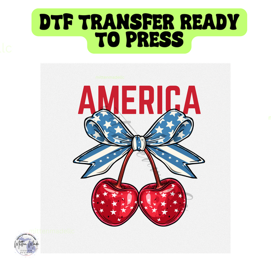 America Cherries Coquette DTF Transfer