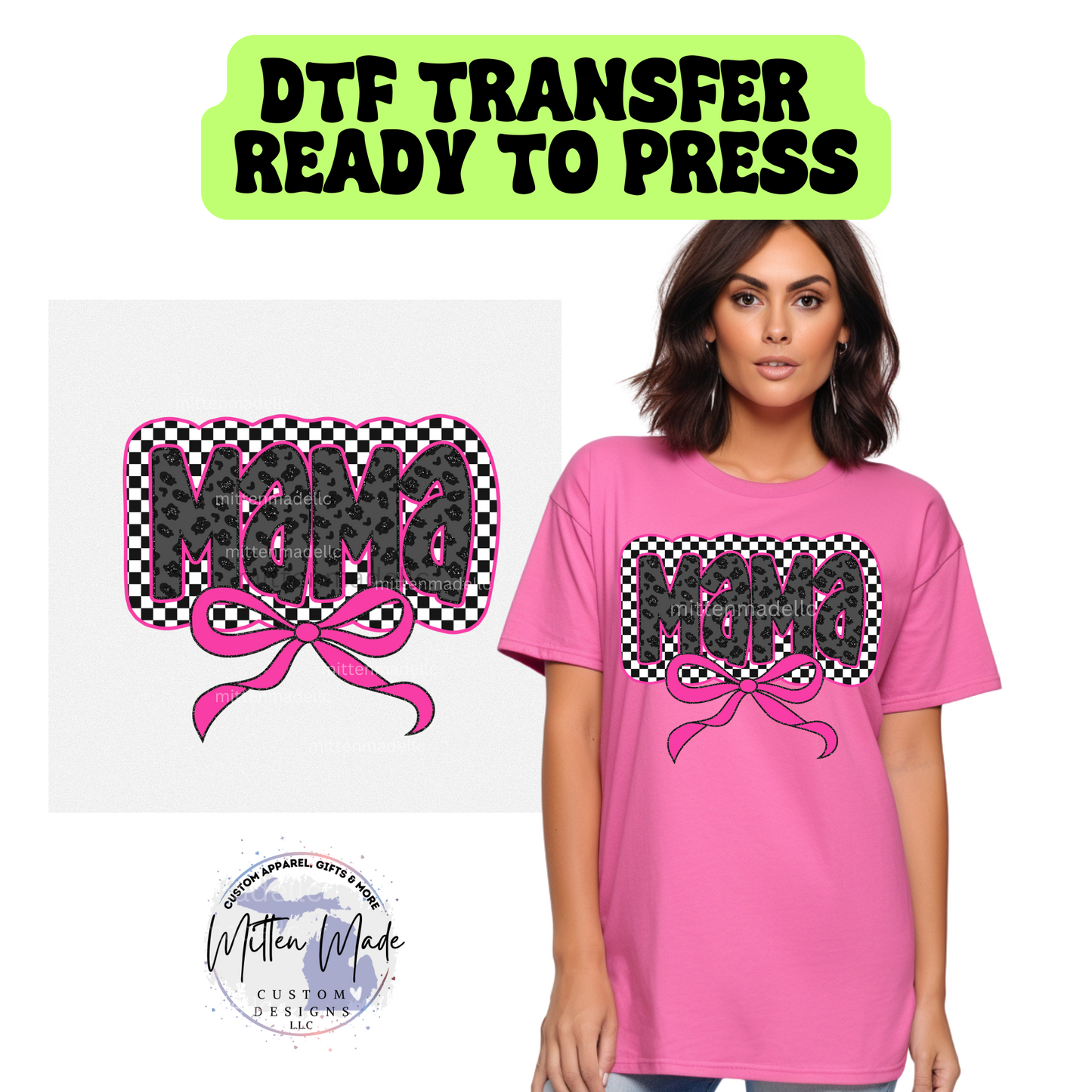 Checkered Mama DTF Transfer