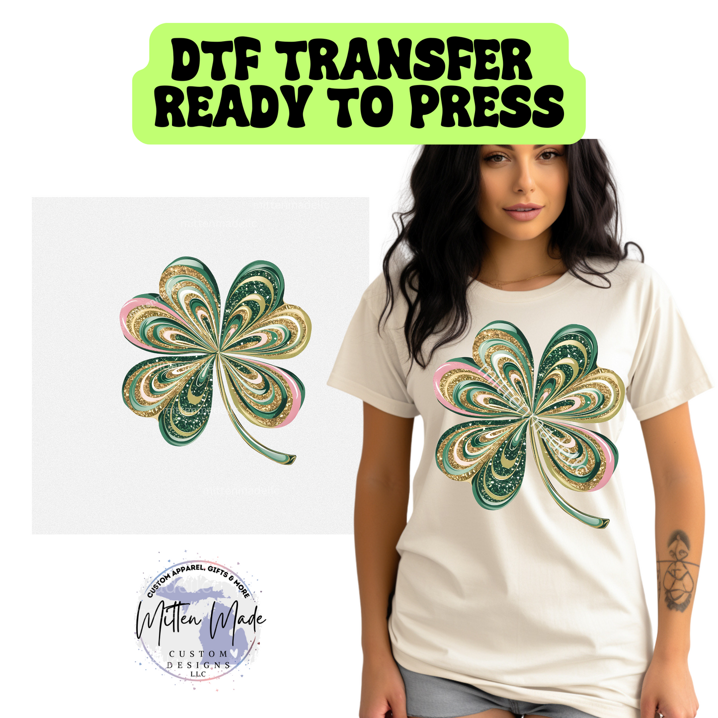 Sparkly Shamrock DTF Transfer