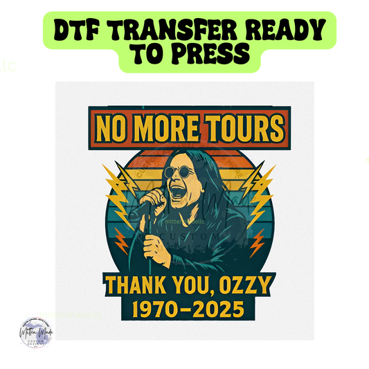 Ozzy Final Tour Ready To Press DTF Transfer