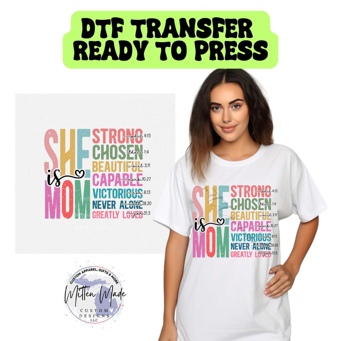 She Is Mom DTF Transfer