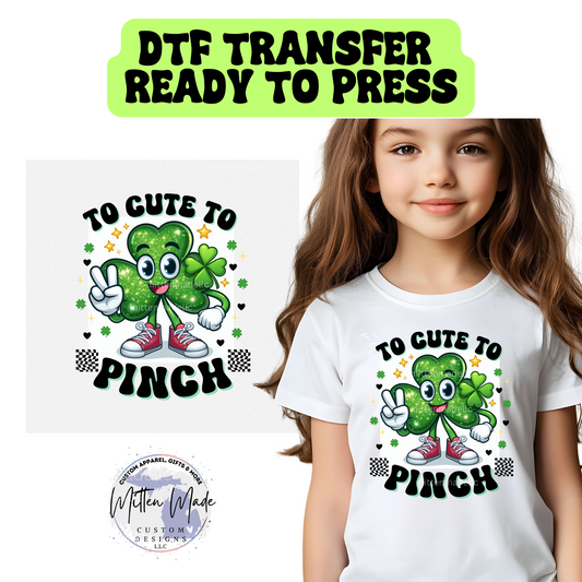To Cute To Pinch Checker DTF Transfer