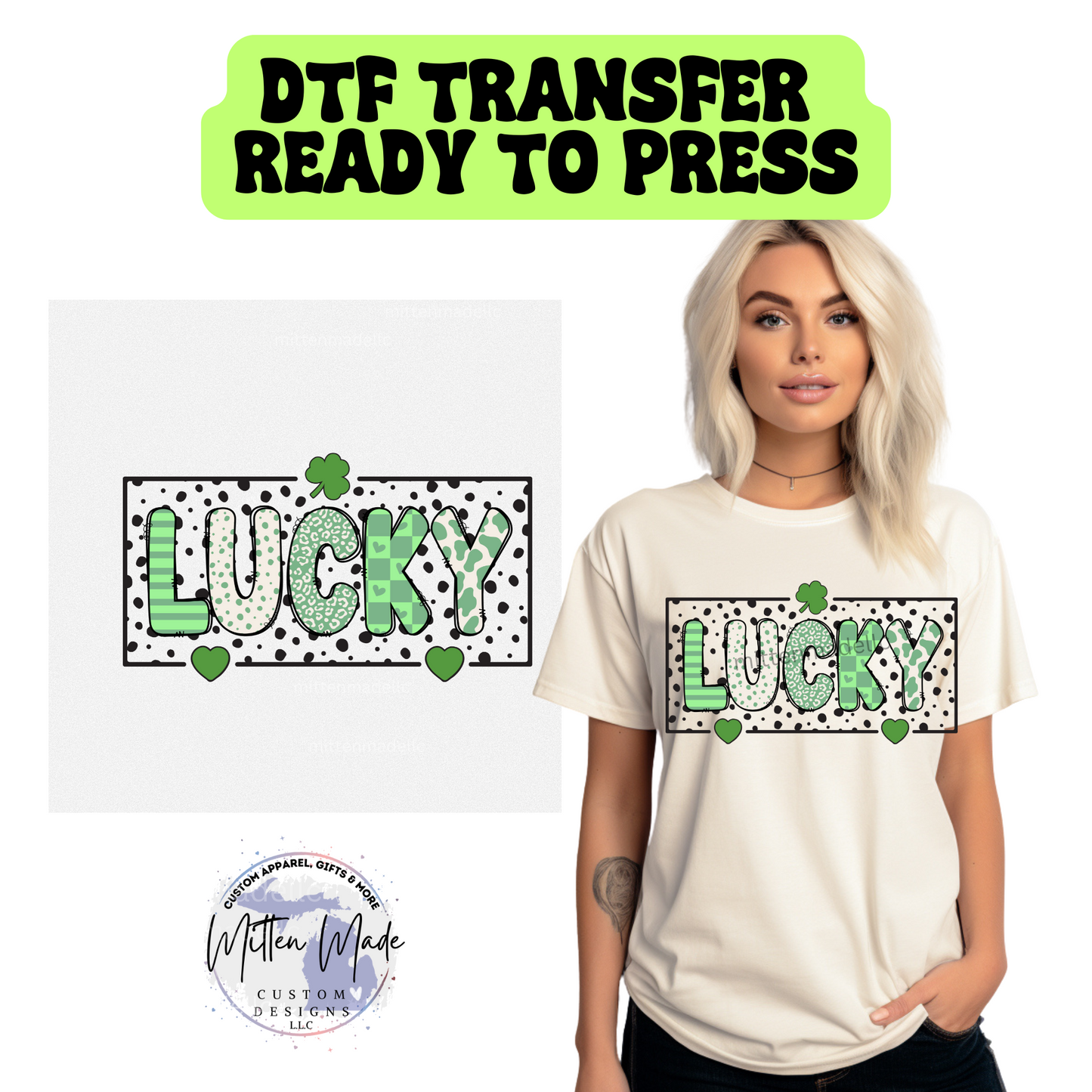 Lucky St. Patricks Day DTF Transfer