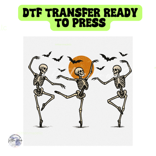 Dancing Skeleton Halloween DTF Transfers